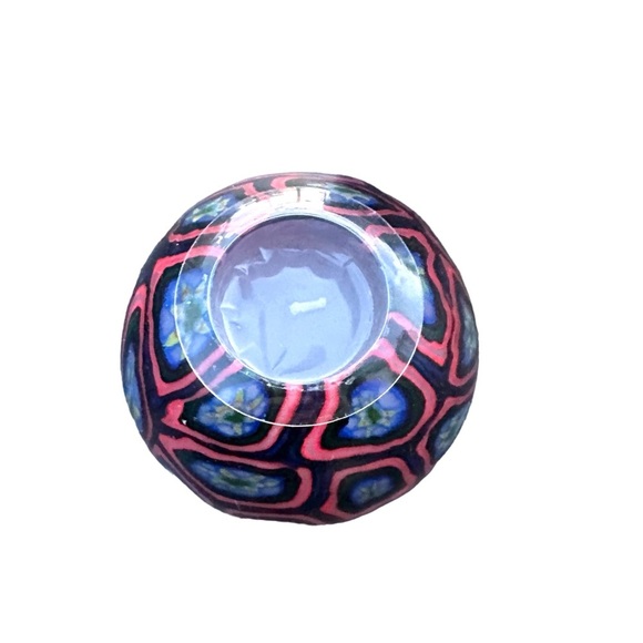 Vtg Northern Lights USA Blue Glowing Ball Candle Fractals Wax Candle 3.5” NIB - Picture 5 of 10